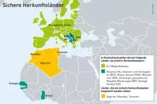 Karte der sicheren Herkunftsländer