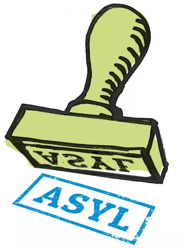 Grafik von einem Asyl-Stempel